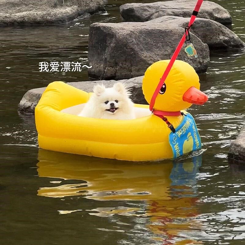 宠物游泳圈婴儿洗澡盆小船漂x流空气垫水上浴盆夏季玩具狗狗救生
