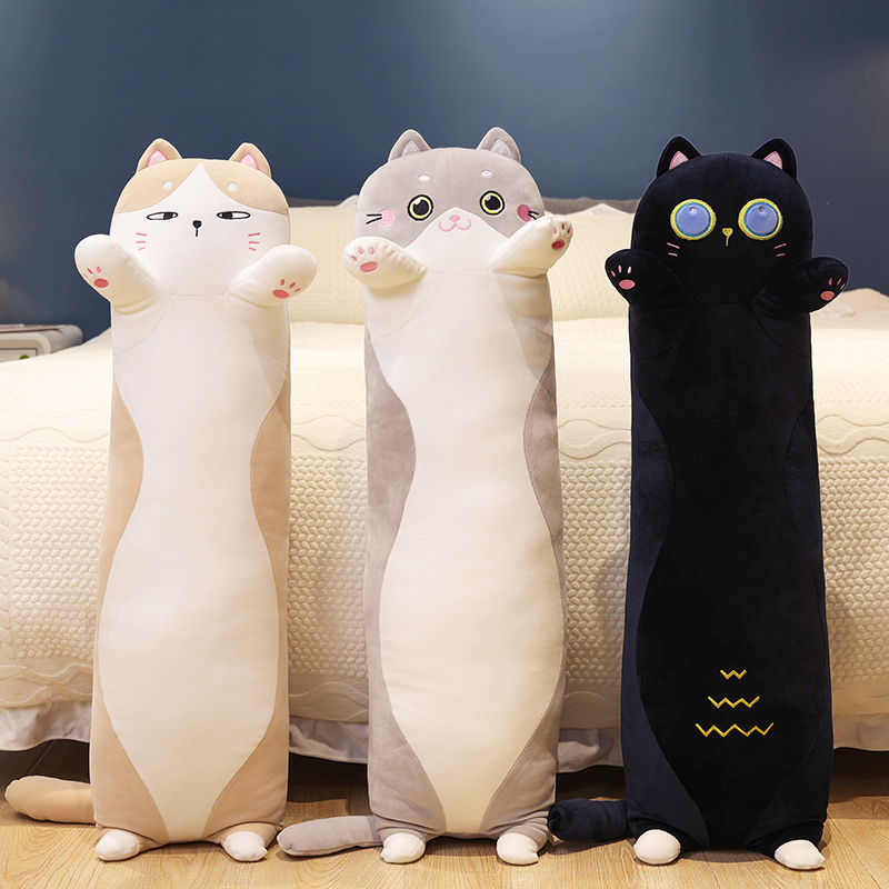 猫咪玩偶抱枕女生睡觉拆洗毛绒玩具抱睡床上侧睡长条娃Y娃夹腿公