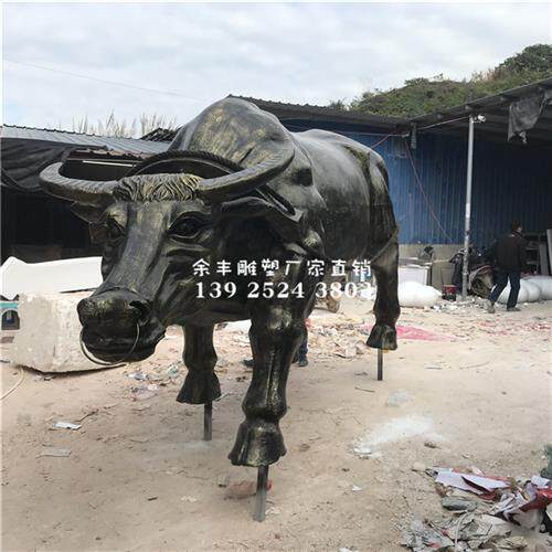 田园系列装饰雕塑玻璃钢大水牛雕塑耕田牛造型模型户外雕塑小品