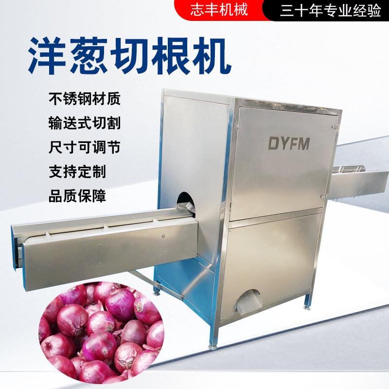 黄皮洋葱切根机不锈钢材质厂家直销输送式洋葱切两头设备