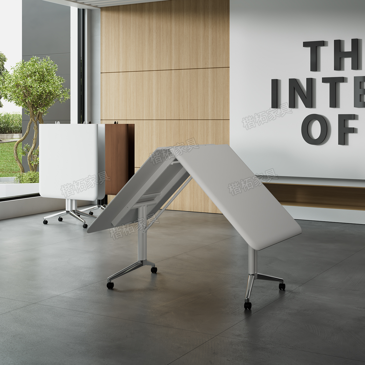 可折叠直播桌培训桌会议桌椅组合