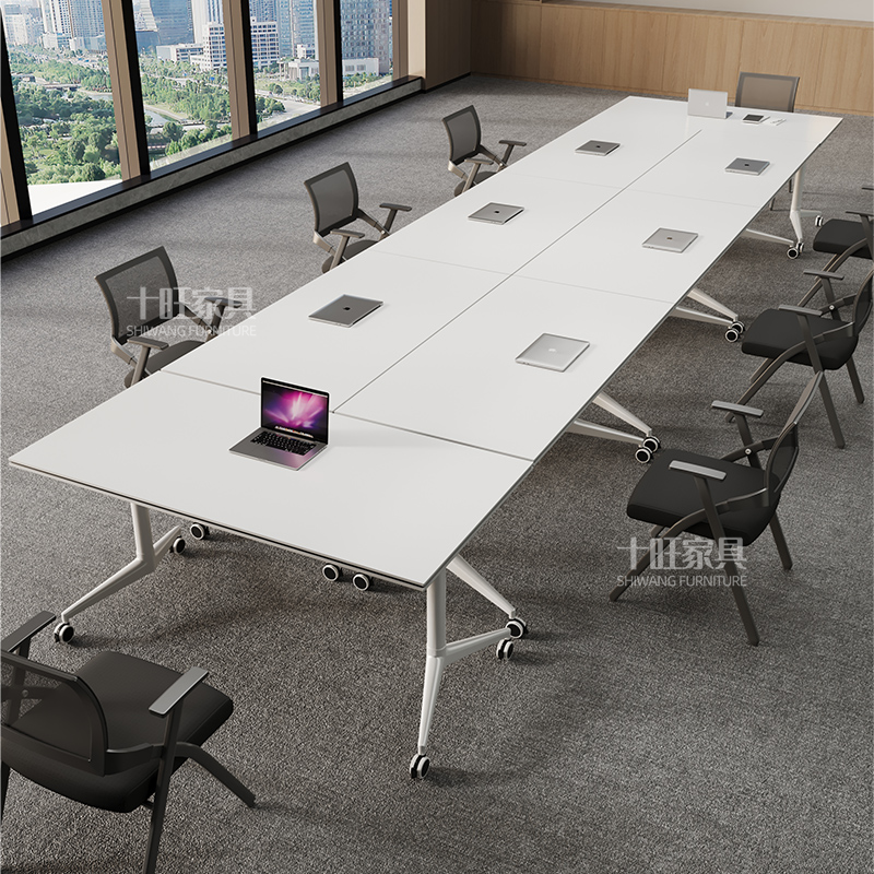 旋转折叠培训桌椅组合