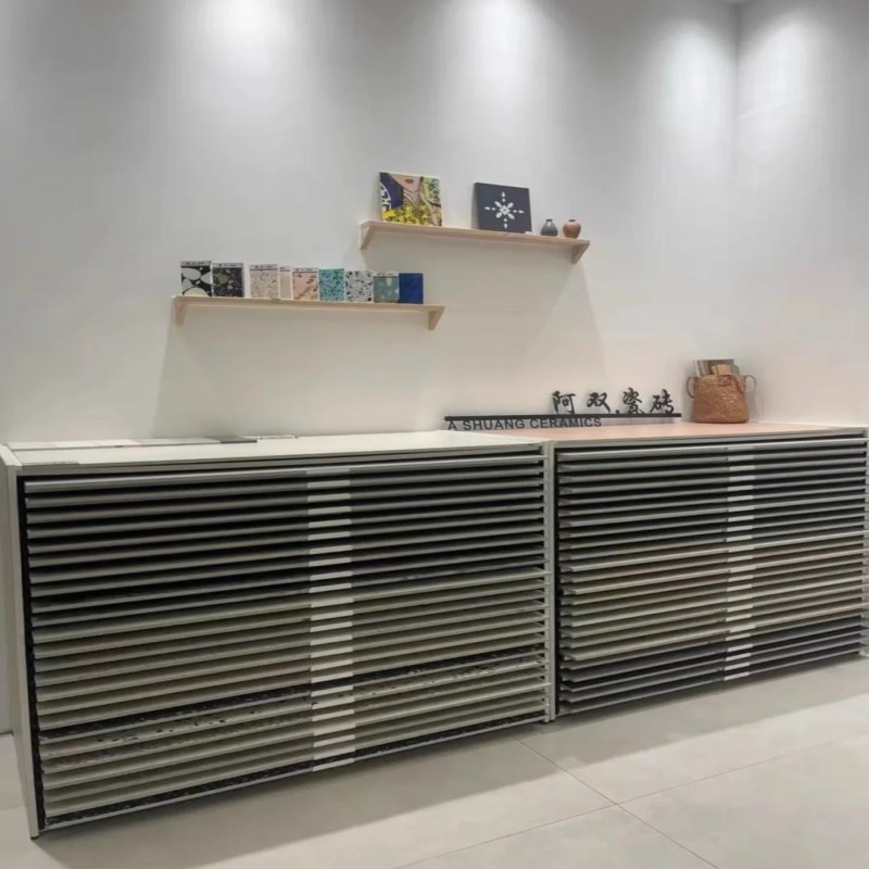中岛台瓷砖展架抽屉式木地板地砖抽拉展柜多功能样品展示架落地式