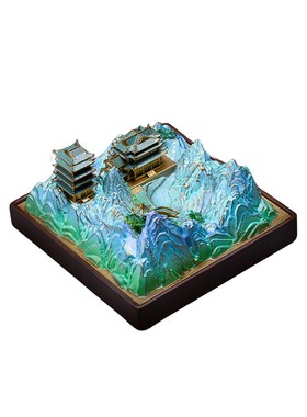 山川逐青千里江山中国风桌面摆件客厅办公室茶室乔迁开业礼物