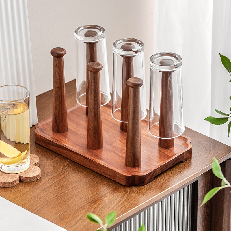 实木杯架家用水杯茶杯玻璃咖啡马克杯放杯子倒挂沥水架置物架
