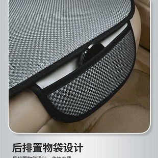 汽车坐垫单片亚麻半包四季 新款 通用垫子布艺防滑座椅套三件套后排