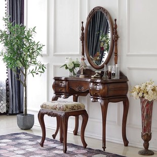 法式 美式 卧室欧式 梳妆台实木英式 轻妆桌奢华复古 洛可可风格