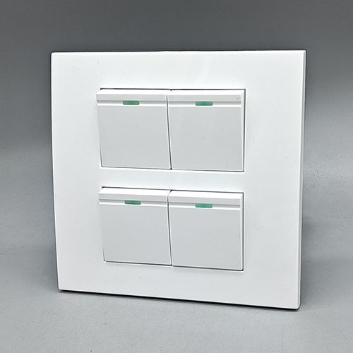 120型四开双控开关墙壁电源4个开关带荧光占四位电源灯开关面板