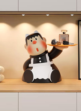 胖虎入户玄关钥匙收纳桌面摆件客厅电视柜装饰品乔迁新居礼品礼物