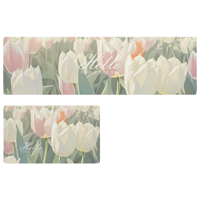 大江地垫厨房专用防脏可擦免洗脚垫家用防滑吸水防油防污花朵地毯