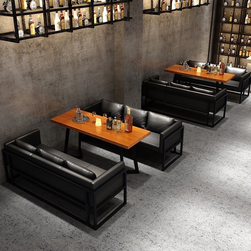 工业风酒吧沙发卡座音乐清吧酒馆烧烤店西餐厅咖啡厅休闲桌椅组合