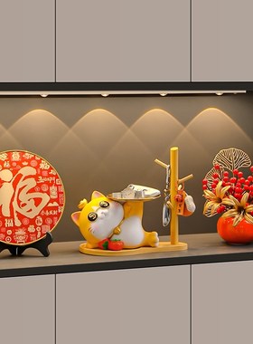 招财猫钥匙收纳玄关摆件入户门口鞋柜客厅桌面家居装饰品乔迁送礼