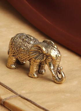 铜工艺品铜大象一对家居装饰品办公桌铜象摆件茶宠开业礼品