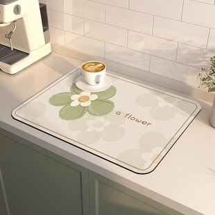 厨房台面沥水垫吧台杯子碗盘干燥垫隔热茶台洗手台矽藻泥吸水凉垫
