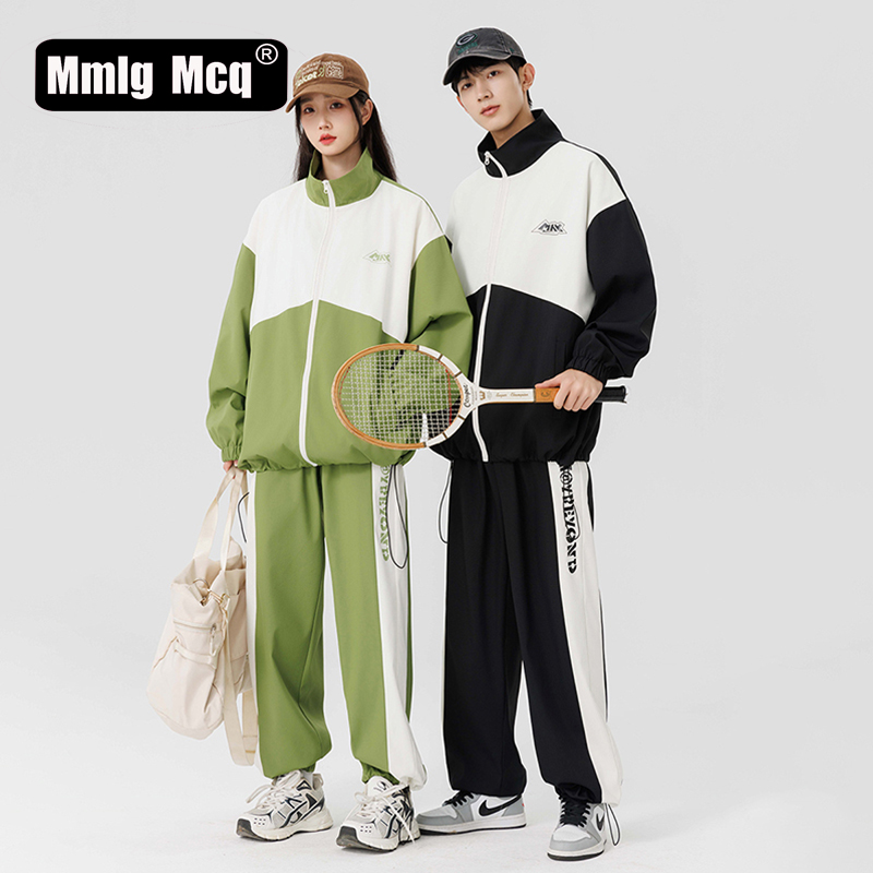 MMLG MCQ秋新款日系休闲运动套装情侣潮牌时尚穿搭宽松一整套