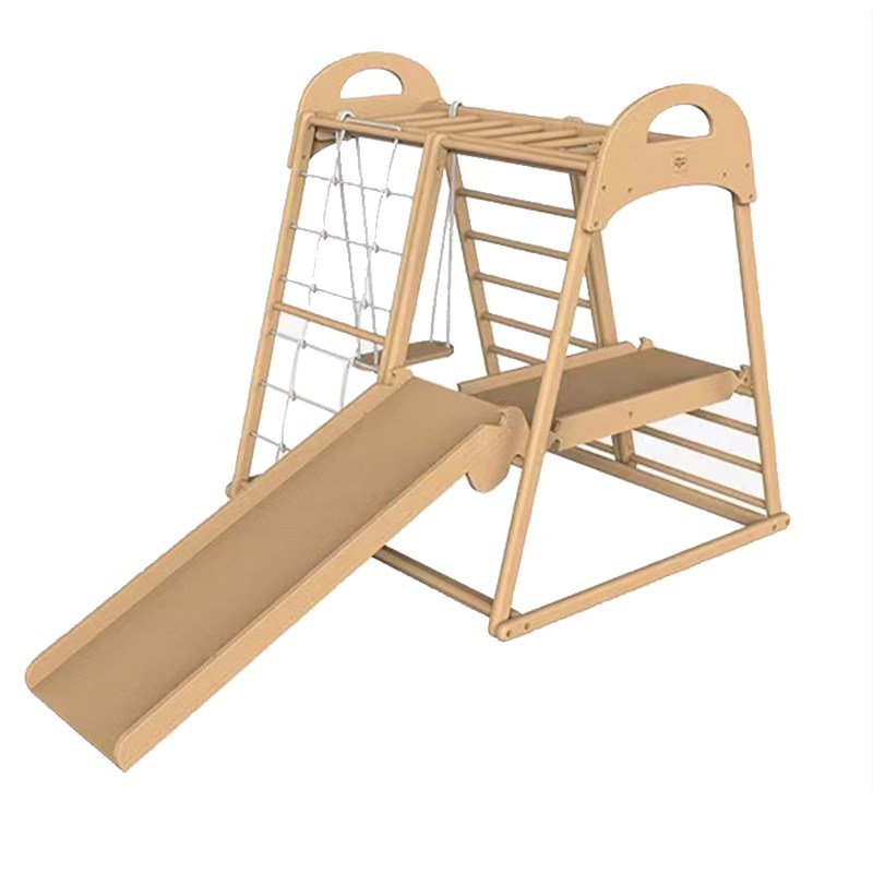 【上新】果然好奇bolin实木papaw榉木攀爬架儿童室内家用滑梯秋千