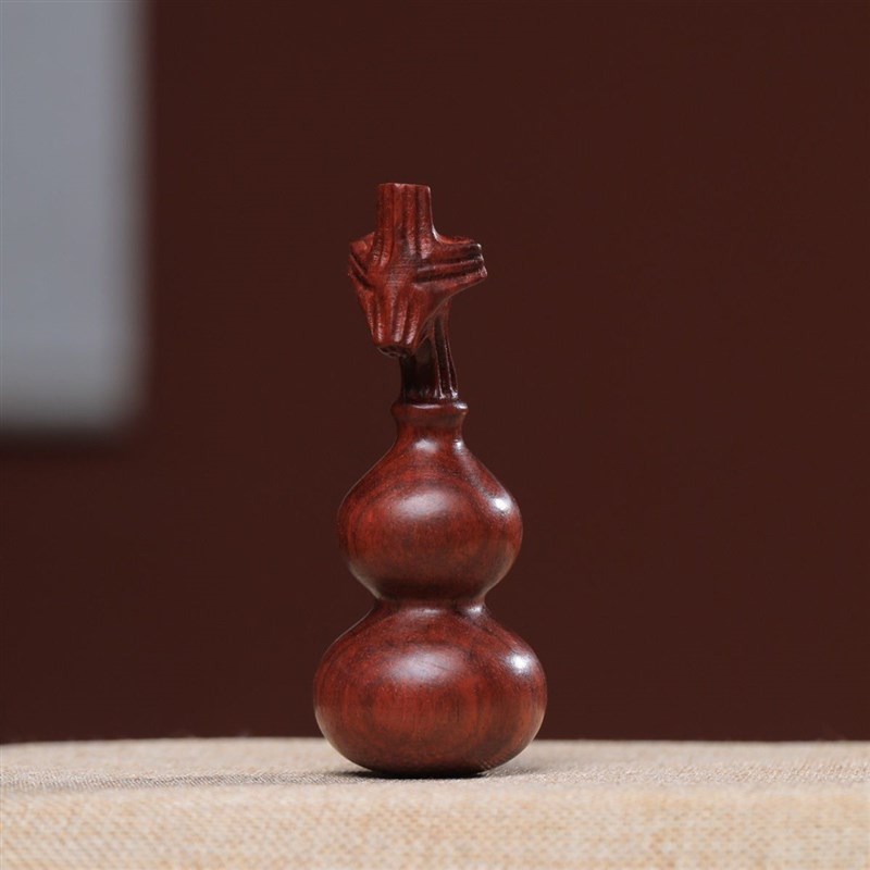 龙头葫芦多子多福紫檀绿檀挂件把玩件手工木雕刻客厅家居随时盘玩