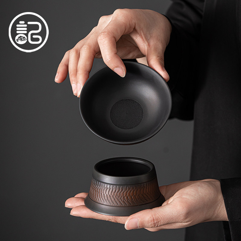 记今朝紫陶一体茶漏茶网茶叶 茶隔茶具用品