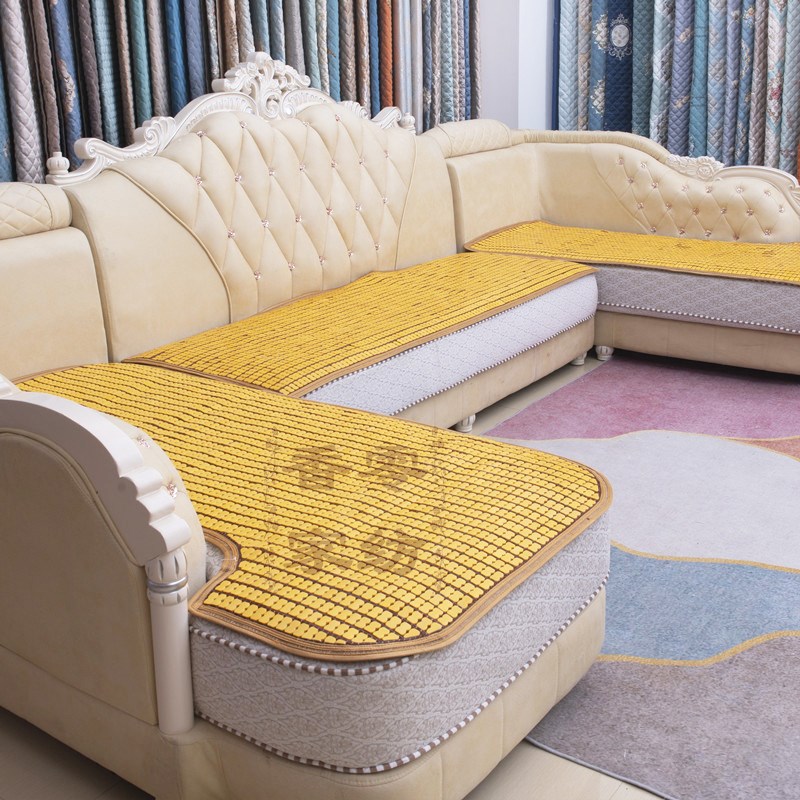 夏季欧式沙发垫纯色麻将坐垫竹凉席防滑竹席凉感垫子夏天座垫