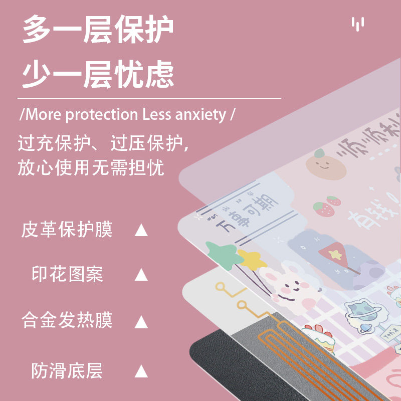 发热垫子工位办公室办公作桌面暖桌垫加热滑鼠垫办公桌书桌小学生