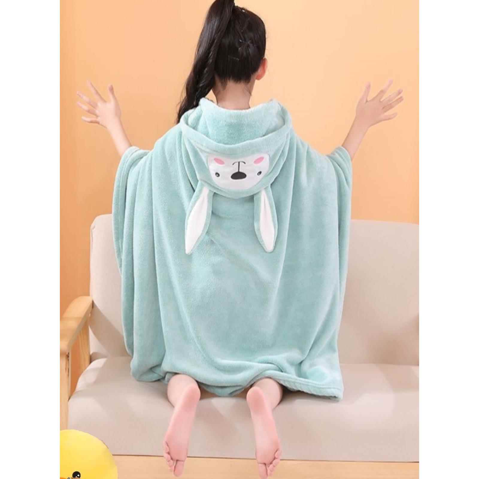 儿童浴巾男孩洗澡可穿式宝宝男女童带帽斗篷浴袍加厚吸水速干浴巾