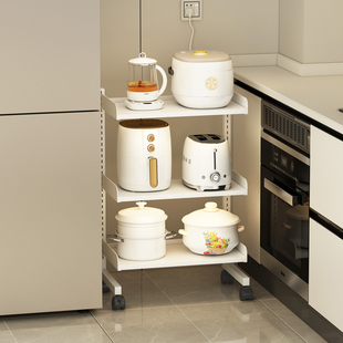 三层厨房置物架落地多层放锅的架子家用万能空气炸锅X架锅具收纳