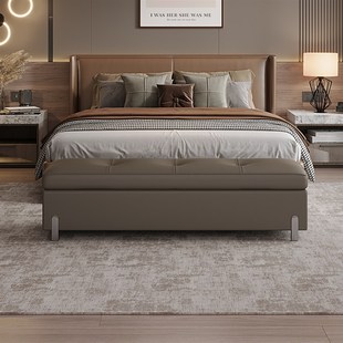 轻奢床尾凳收纳储物长条凳换鞋凳沙发凳脚踏衣帽间休息.长凳子可