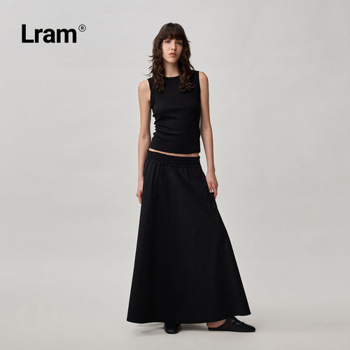 LRAM  “自由呼吸”2.0升级伞裙微弹丝滑垂坠休闲长裙LRAM25Q0012