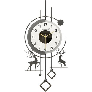 客厅挂钟2024新款 饰静音钟表 简约现代餐桌挂表网红创意家用时尚 装