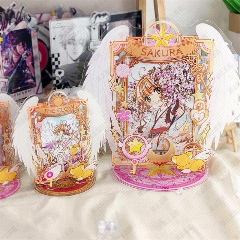 亚克力插卡立牌魔卡少女樱百变小樱库洛牌拍立得小卡三插展示架