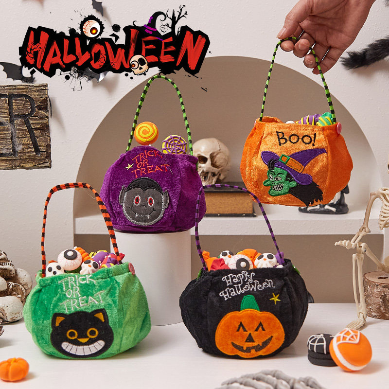 万圣节装饰用品儿童糖果讨糖袋子南瓜袋南瓜桶礼品礼物手提袋道具