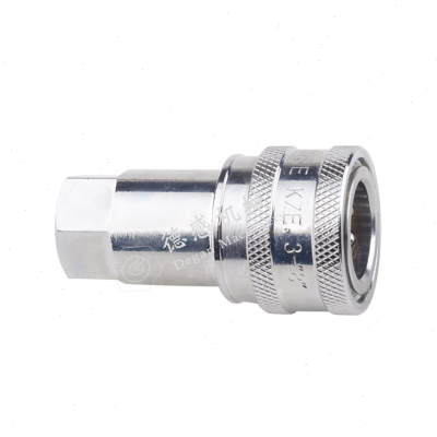 液压快速接头KZE nise快换开闭式快插接头 碳钢1/4-2寸直通接头
