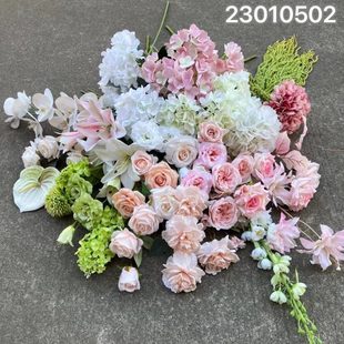 粉色绣球花婚礼仿真花假花花束餐桌花摆花绢花艺路引