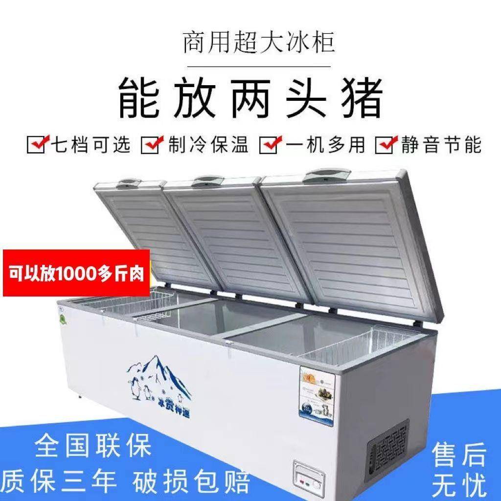 商用冰柜双压缩机三门一千升速冻急冻单温大容量雪柜冷链冰箱
