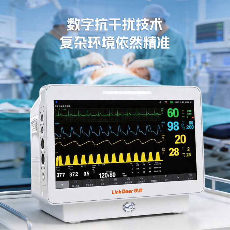 联鹿心电监护仪医用便携式多参数监护仪血氧血压车载心电监测