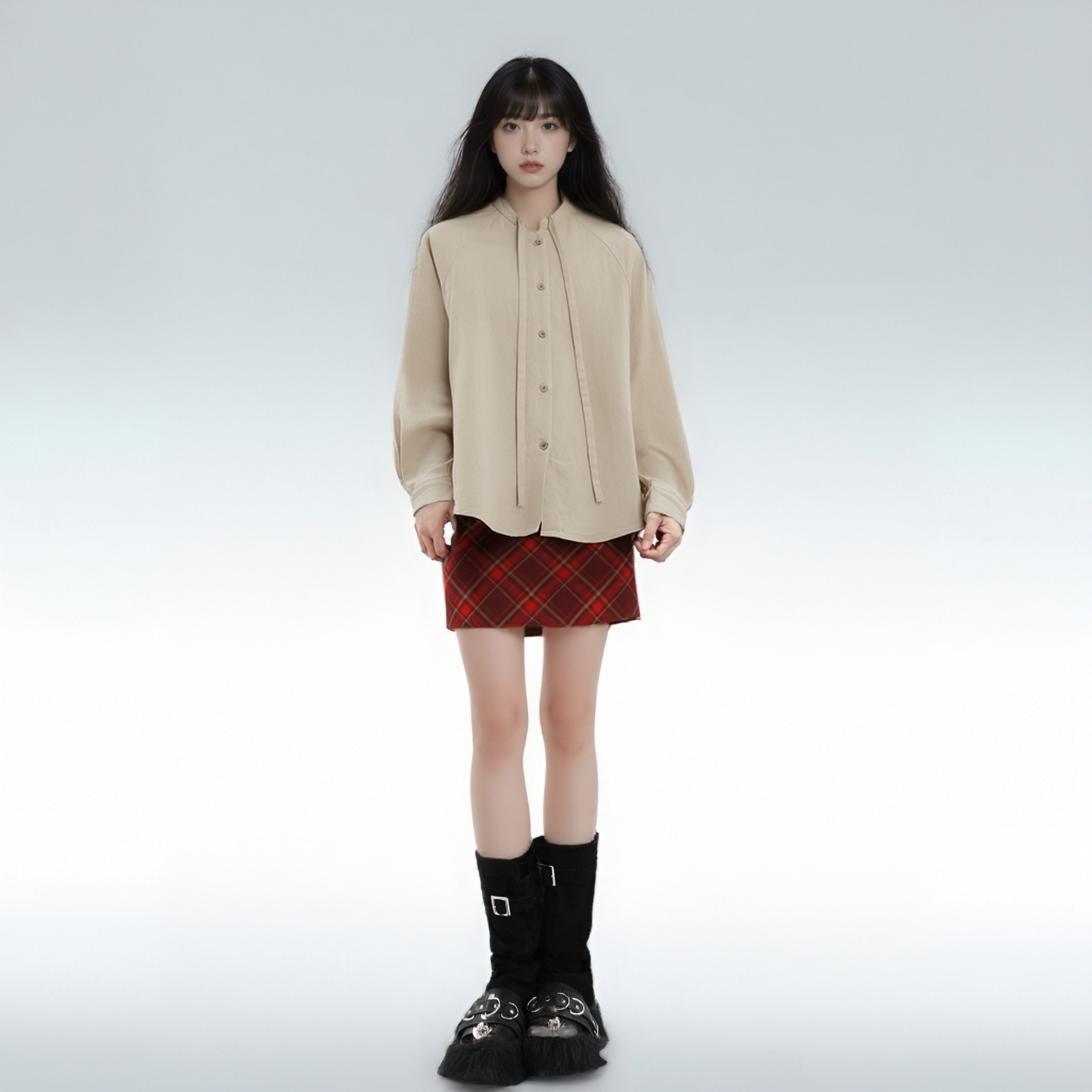 温柔风系带绝美独特漂亮新款小衫