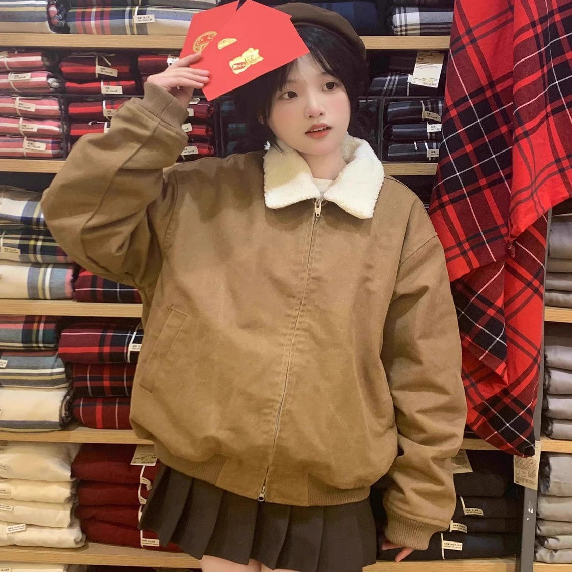 纯棉新款宽松复古外穿棉服