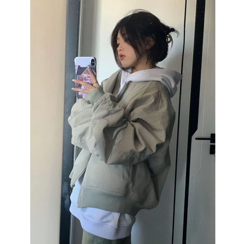 韩版复古vintage夹克棒球服女