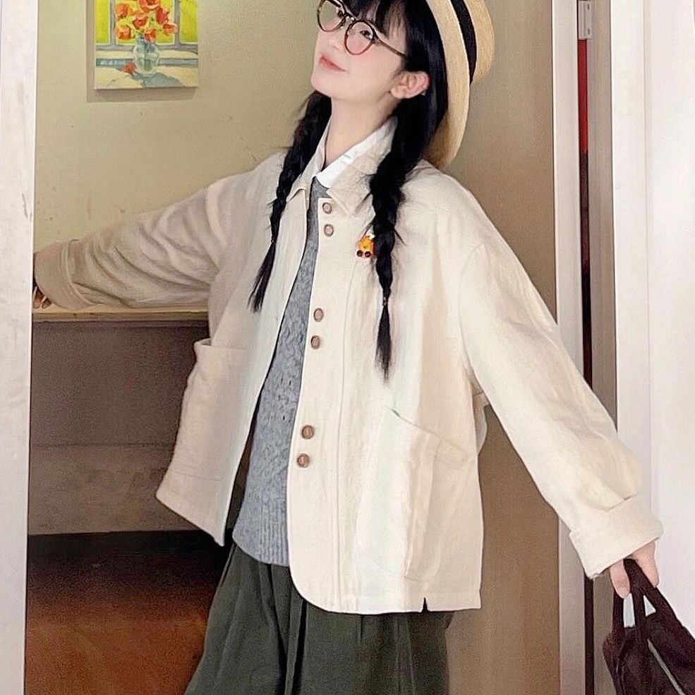 复古设计感夹克外套女2025秋冬