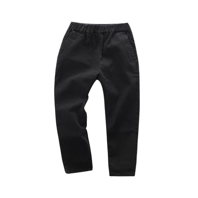 儿童浅卡其色长裤子胖藏青米色黑加绒男童女童休闲小学生校裤校服