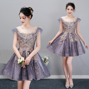 2021新款晚礼服宴会小礼服艺考舞台独唱演出服蓬蓬裙伴娘服礼服晚