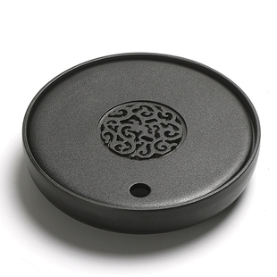 全陶瓷茶盘干泡茶台大小号 圆方形储水茶海功夫茶具托盘简约家用