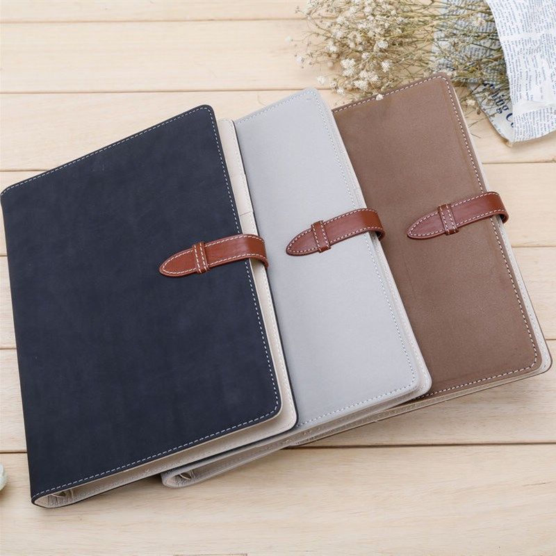 碧茂A5仿鹿绒皮面活页记事本商务日记本笔记本子韩国文具定制包邮