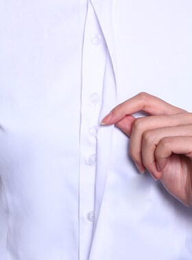 名缔兰大码白衬衫职业装女胖mm加肥加大冬季保暖加厚加绒长袖衬衫