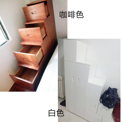 天路家居家用多功能上下铺梯柜子碳化收纳储物柜室内全实木楼梯柜