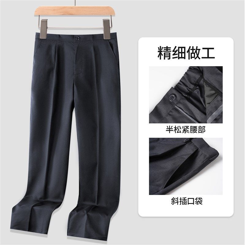 男童灰色西长裤演出西服正装儿童西装深蓝裤子春秋学院学生校服裤