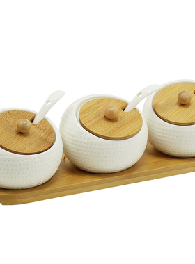 厨房摆件新中式样板间托盘收纳样板房储物罐双层果盘橱柜软装饰品