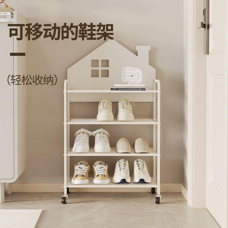 可移动鞋架家用门口多层简易旋转鞋柜小窄入户宝宝鞋架子小型可爱图片