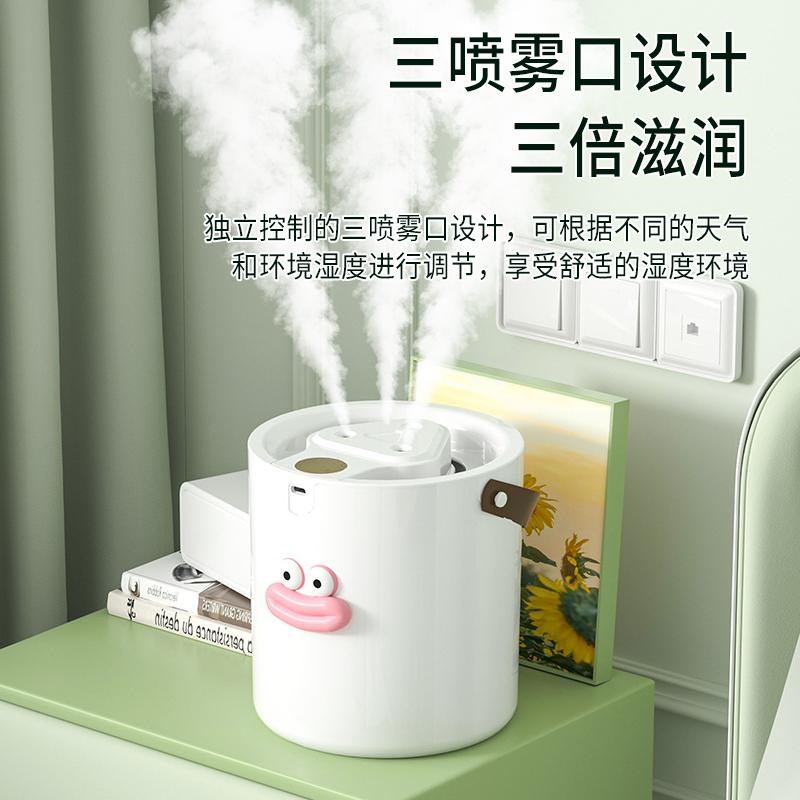 三喷头加湿器静音大雾量喷雾无水断电卧室桌面补水香薰夜灯加湿