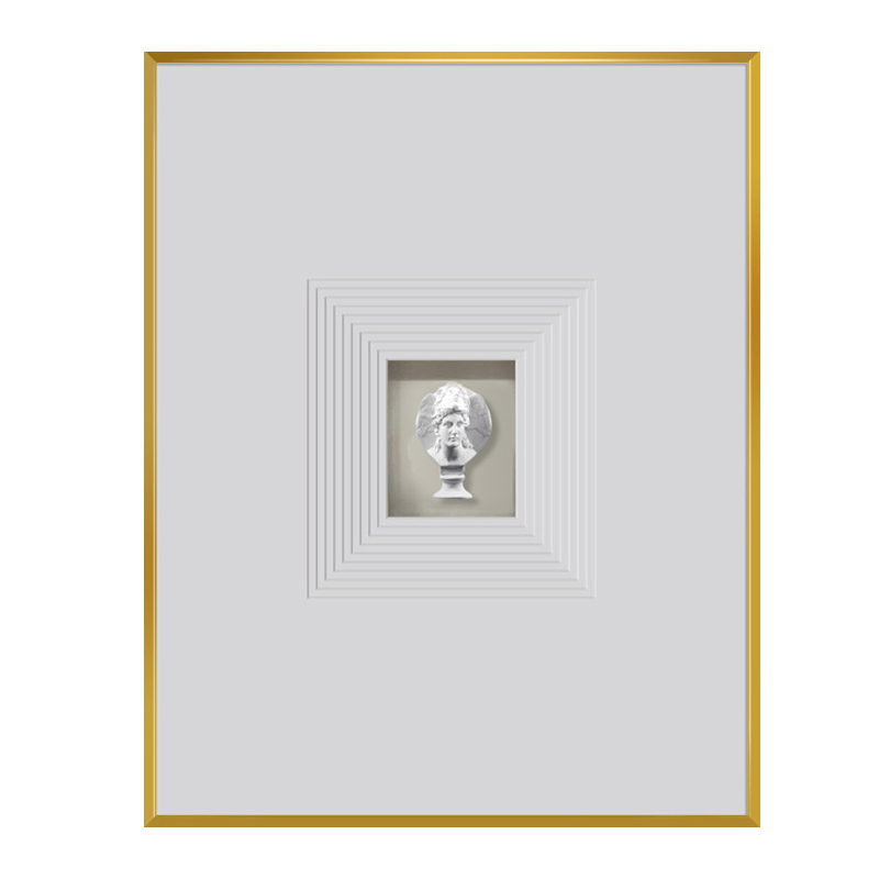 北欧风格轻奢立体雕像实物装饰画玄关挂画铝合金属框画卡纸拼贴画图片